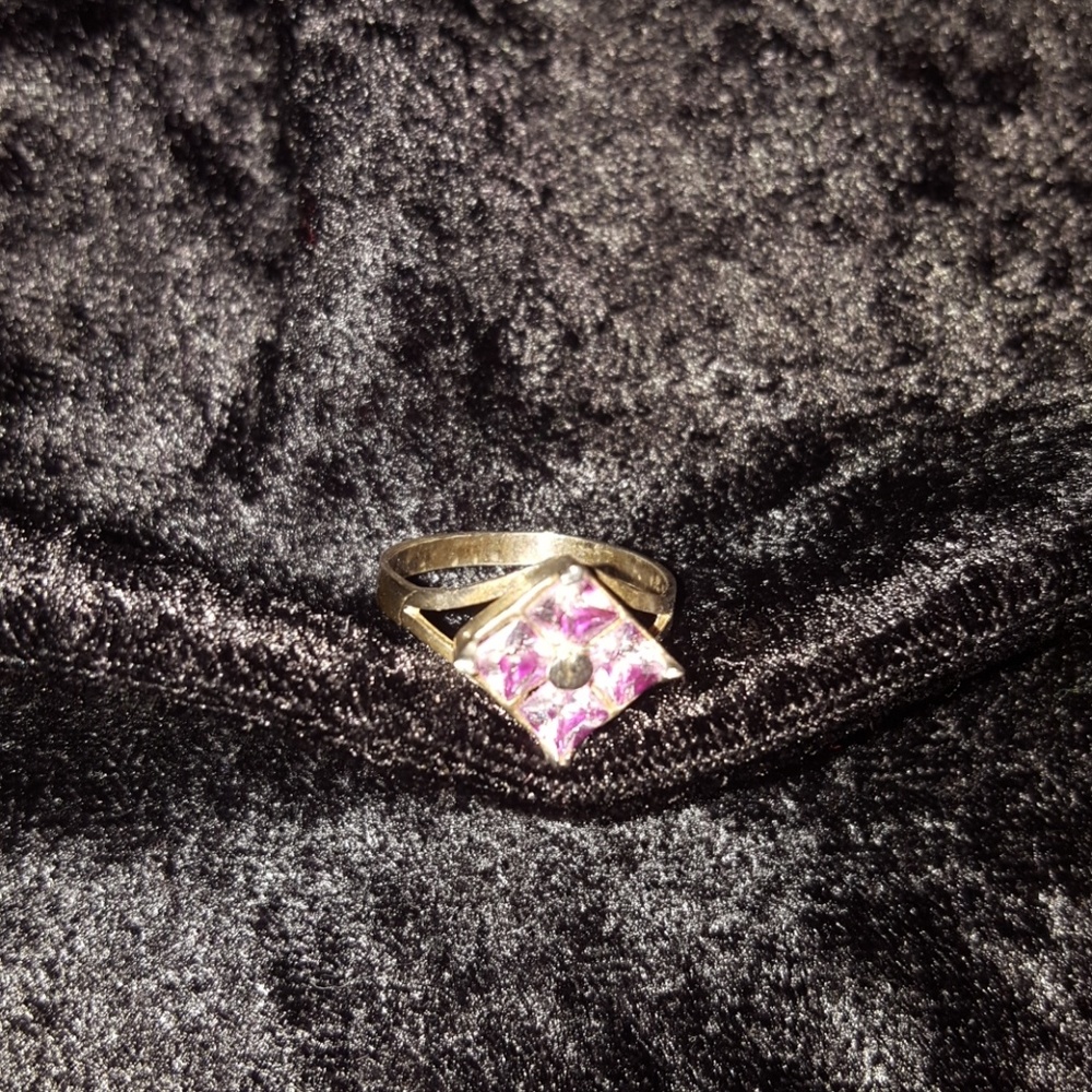 Purple stone silver ring